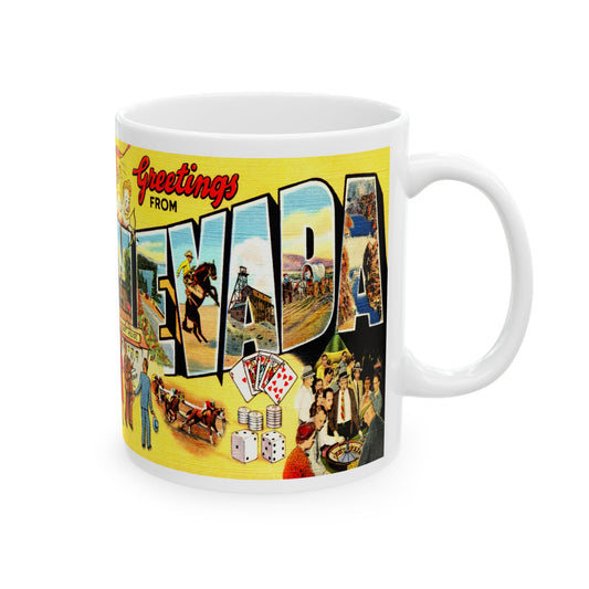 Memebly Colorful Vintage Greetings from Nevada NV Coffee Mug