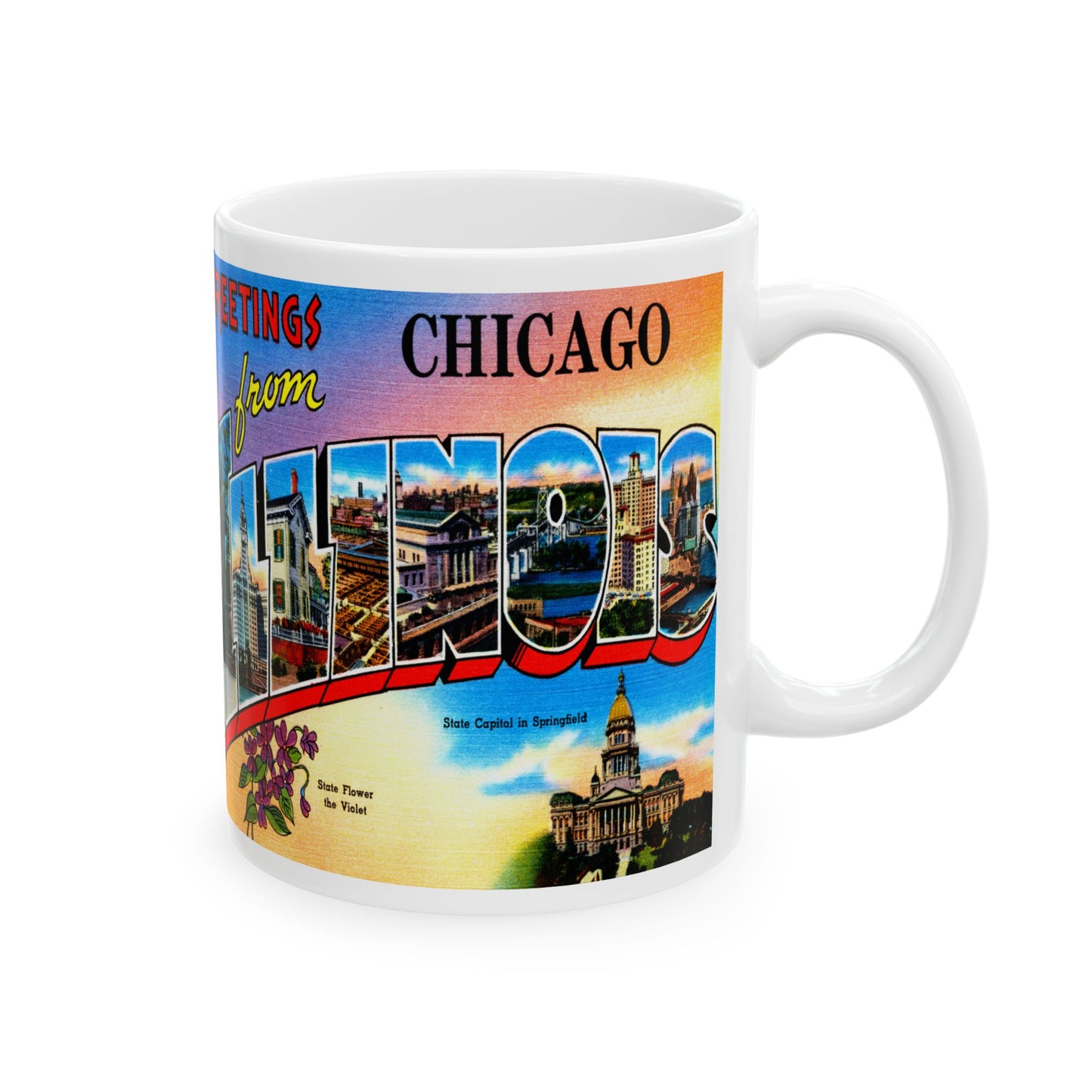 Memebly Scenic Vintage Greetings from Chicago IL Coffee Mug