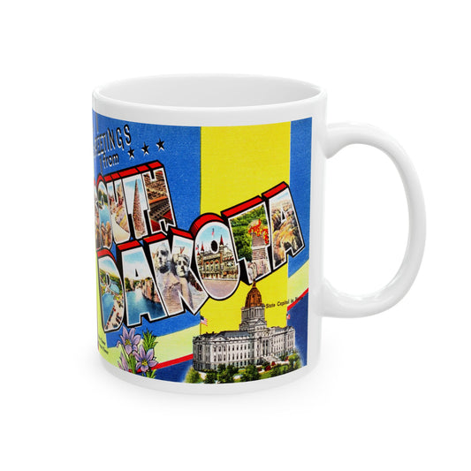 Memebly Vintage Retro Greetings from South Dakota SD Coffee Mug