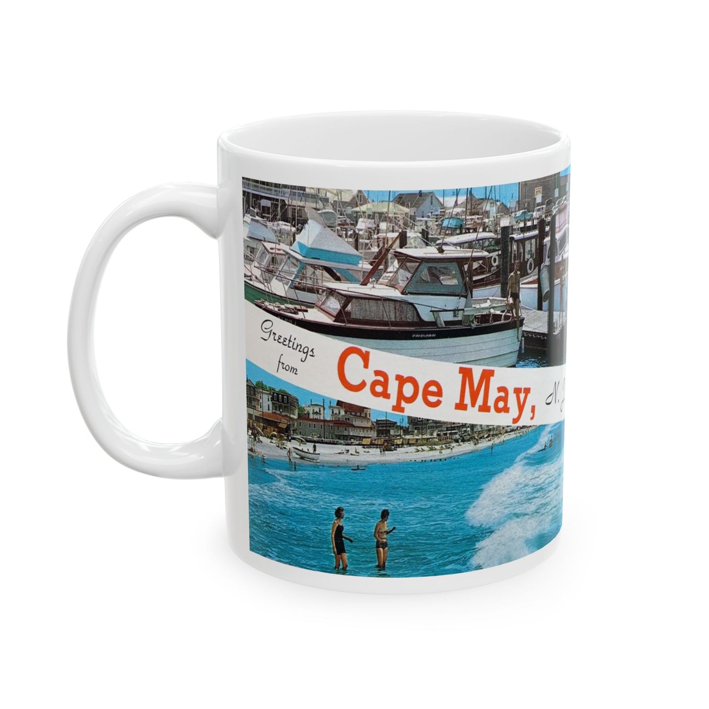 Memebly Vintage 1950s Greetings from Cape May NJ New Jersey Coffee Mug