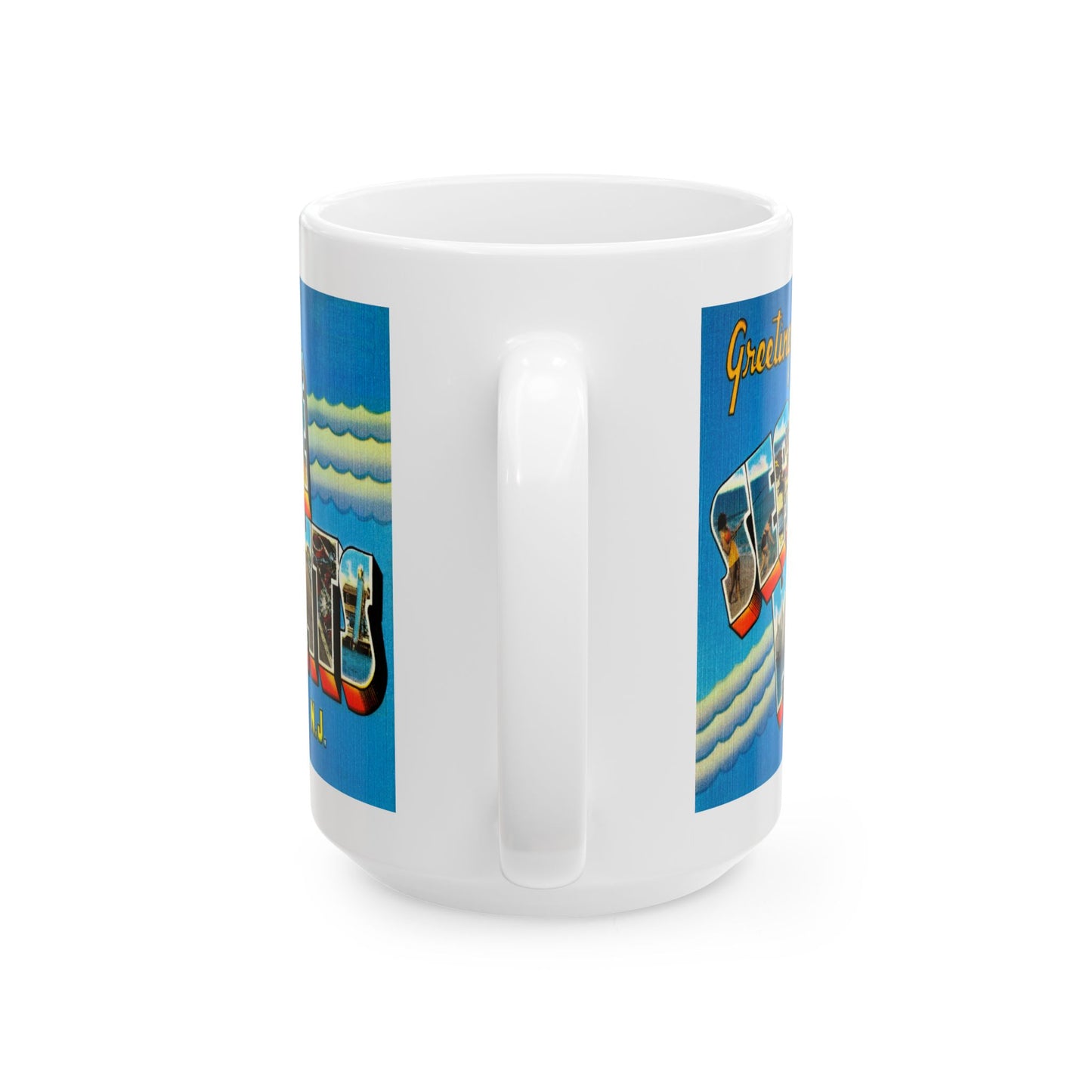 Memebly Vintage Greetings from Seaside Heights NJ New Jersey Coffee Mug