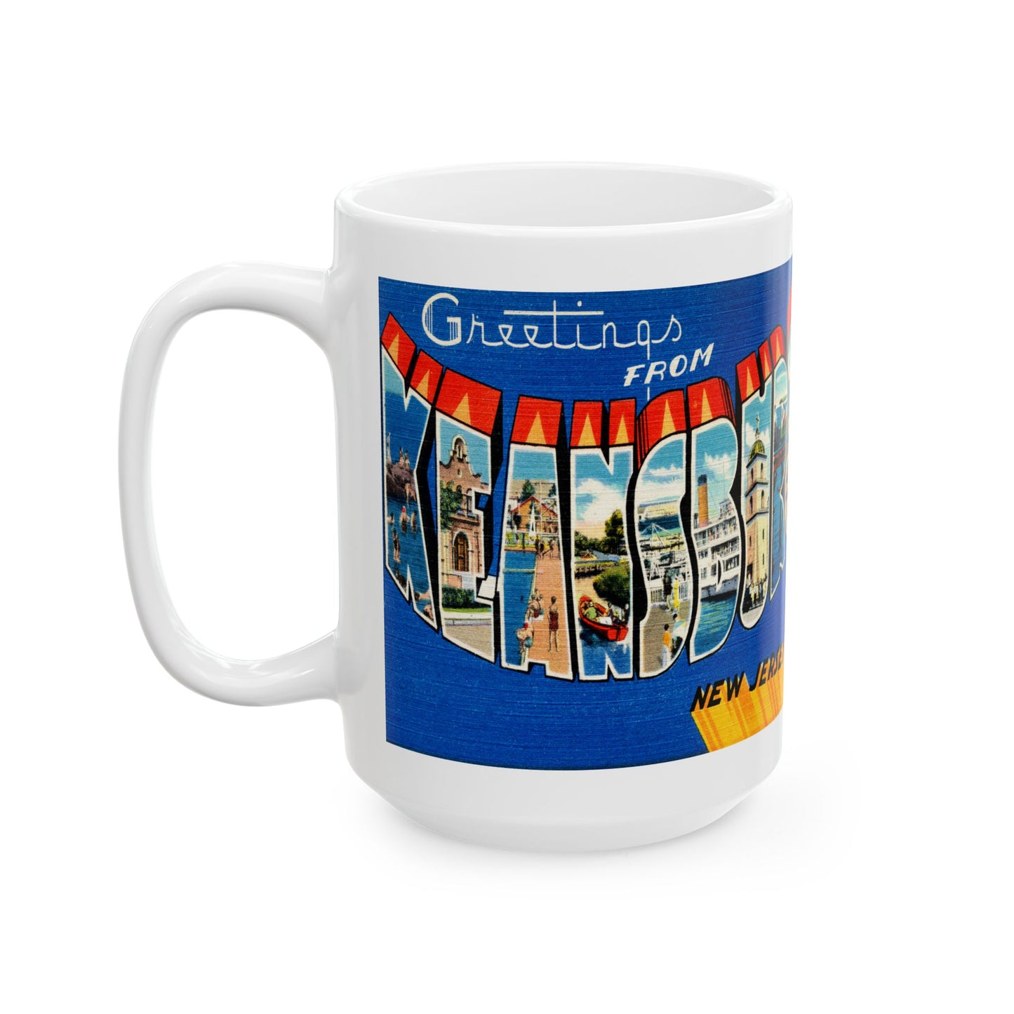 Memebly Vintage Greetings from Keansburg NJ New Jersey Coffee Mug