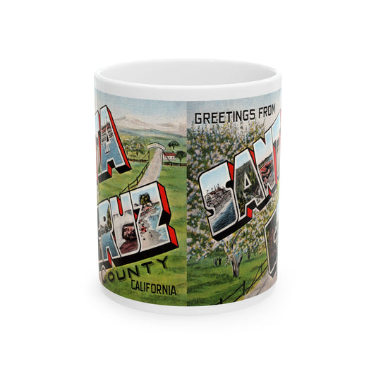 Memebly Vintage Greetings from Santa Cruz CA California Coffee Mug