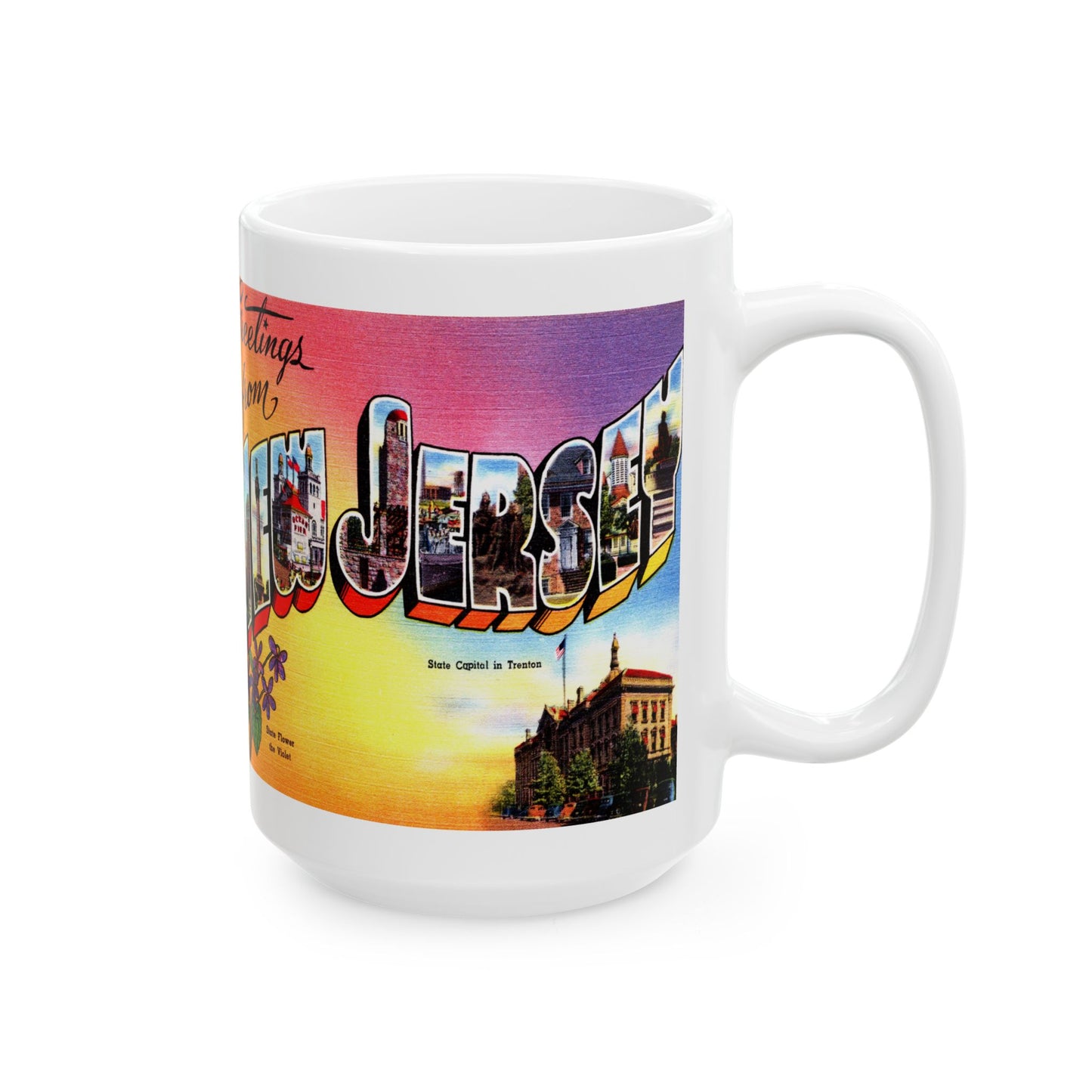 Memebly Vintage Greetings from New Jersey NJ Coffee Mug