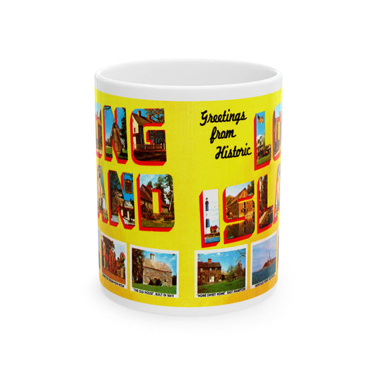 Memebly Vintage 1950s Greetings from Long Island NY New York Coffee Mug