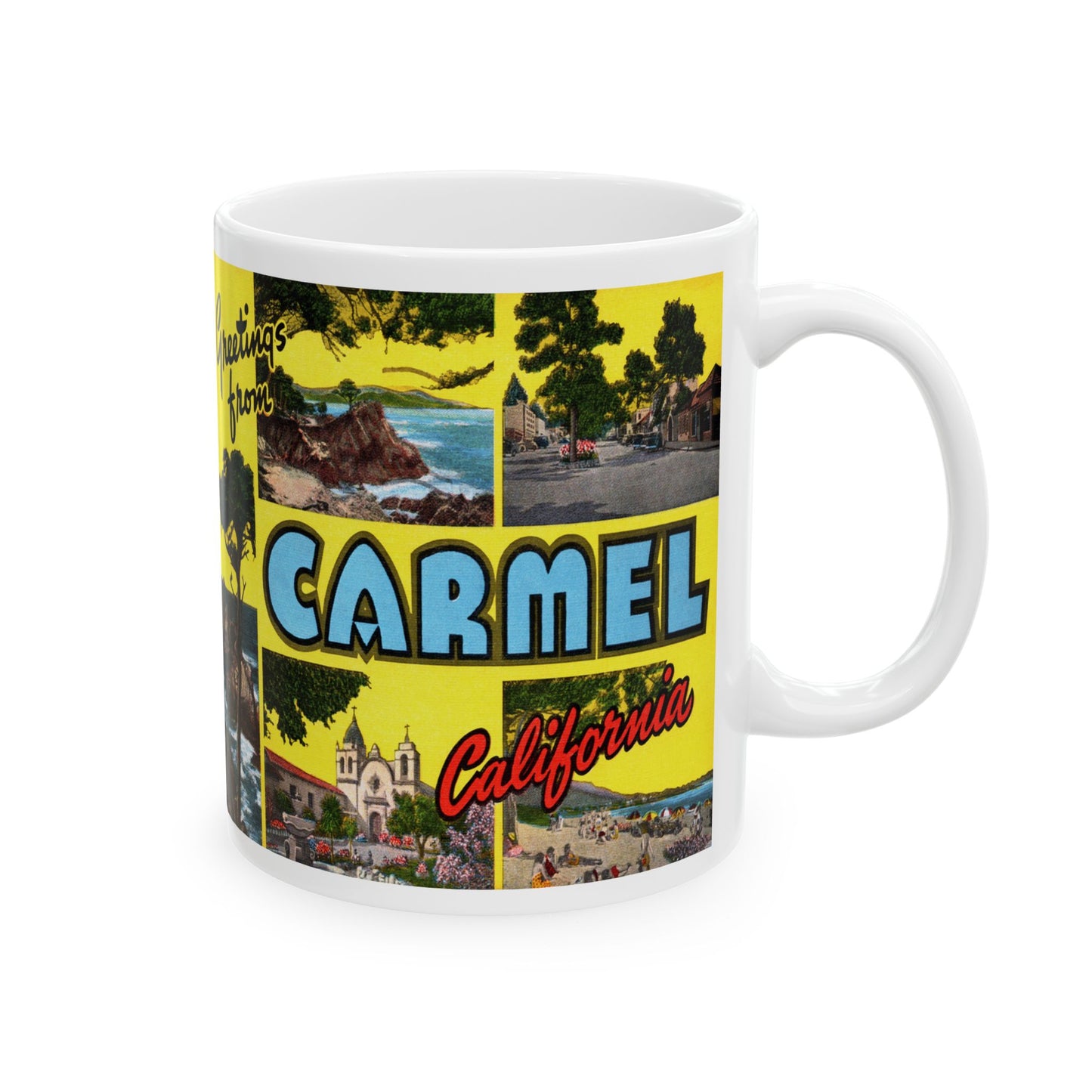 Memebly Retro Greetings from Carmel CA California Coffee Mug