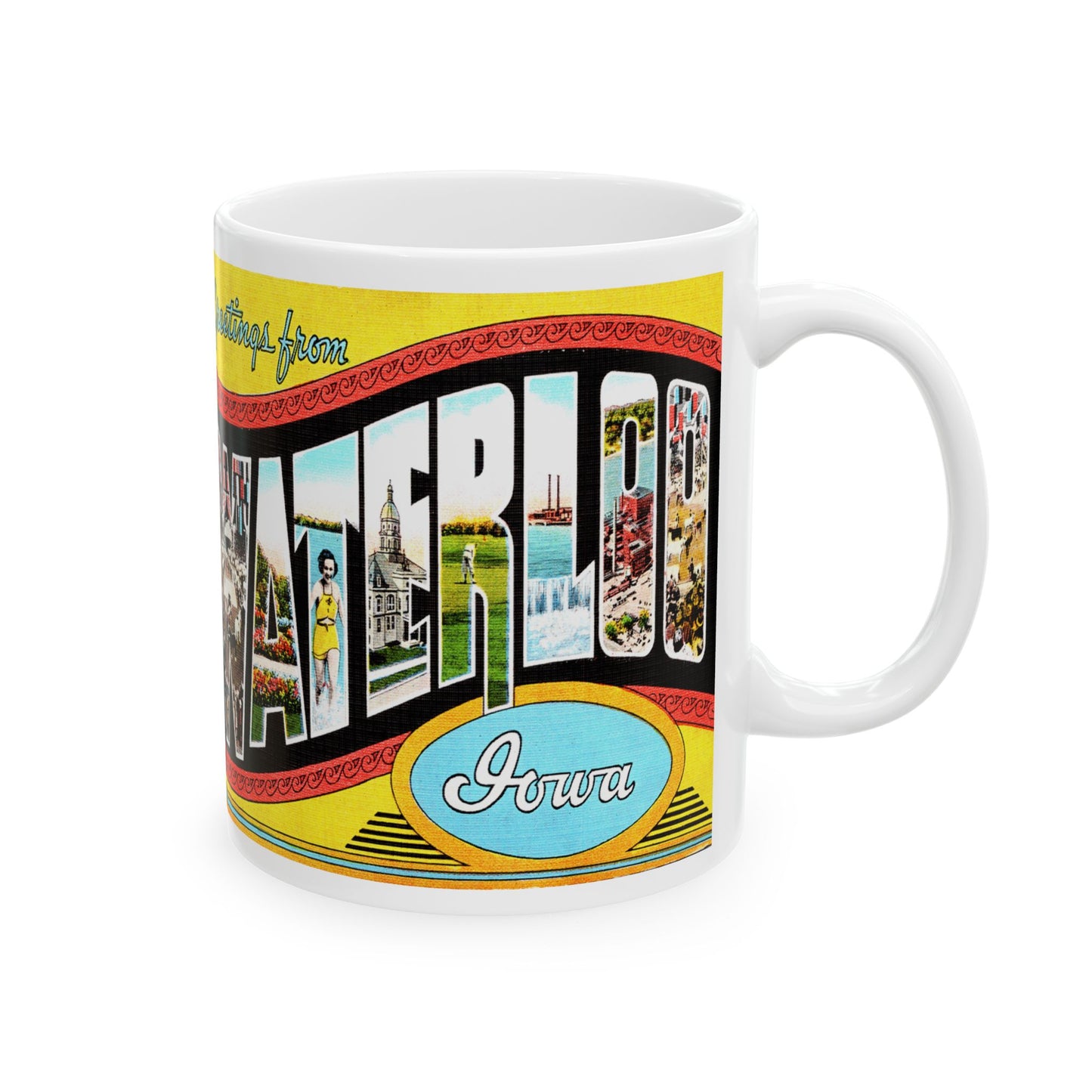 Memebly Vintage Greetings from Waterloo IA Coffee Mug