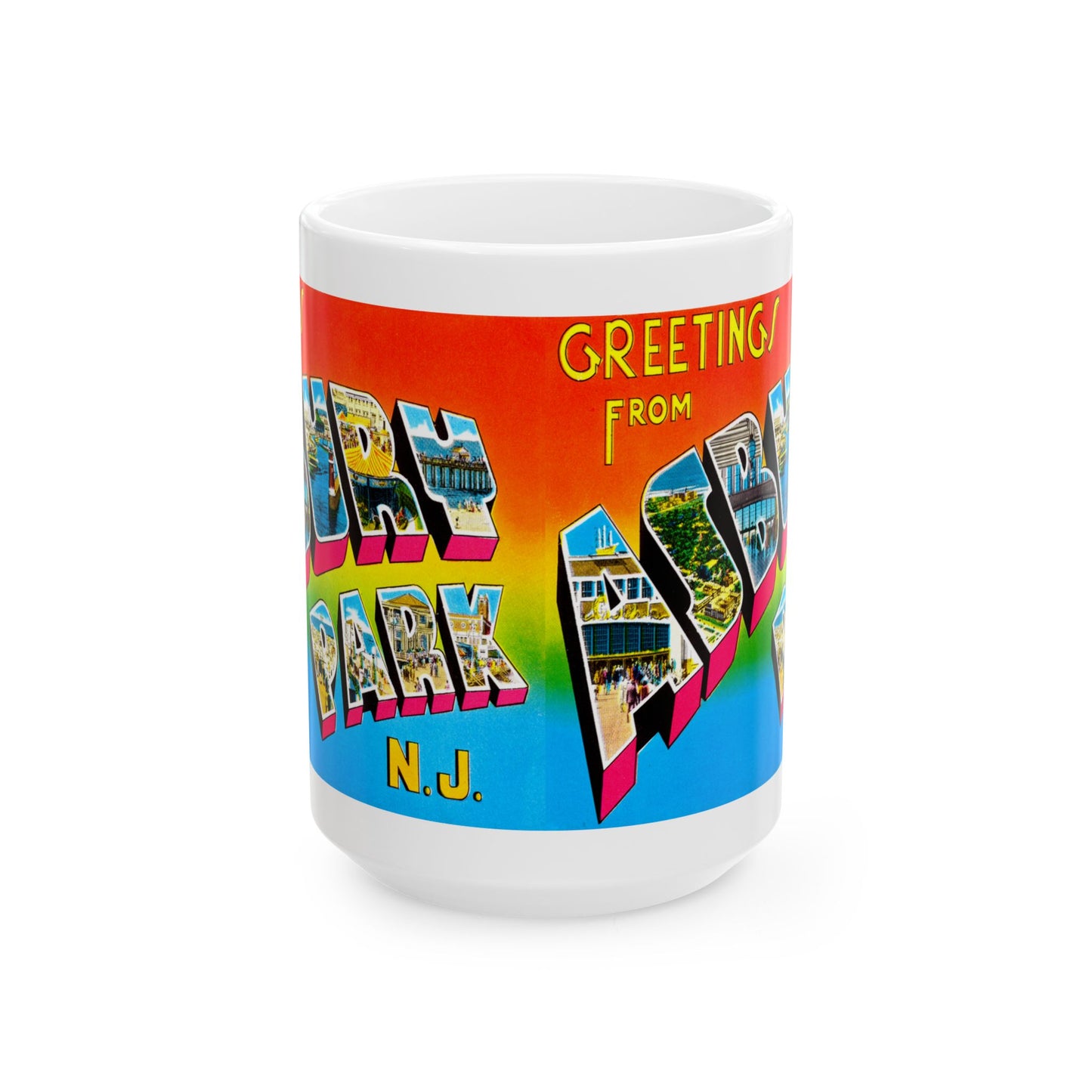 Memebly Vintage Greetings from Asbury Park NJ New Jersey Coffee Mug