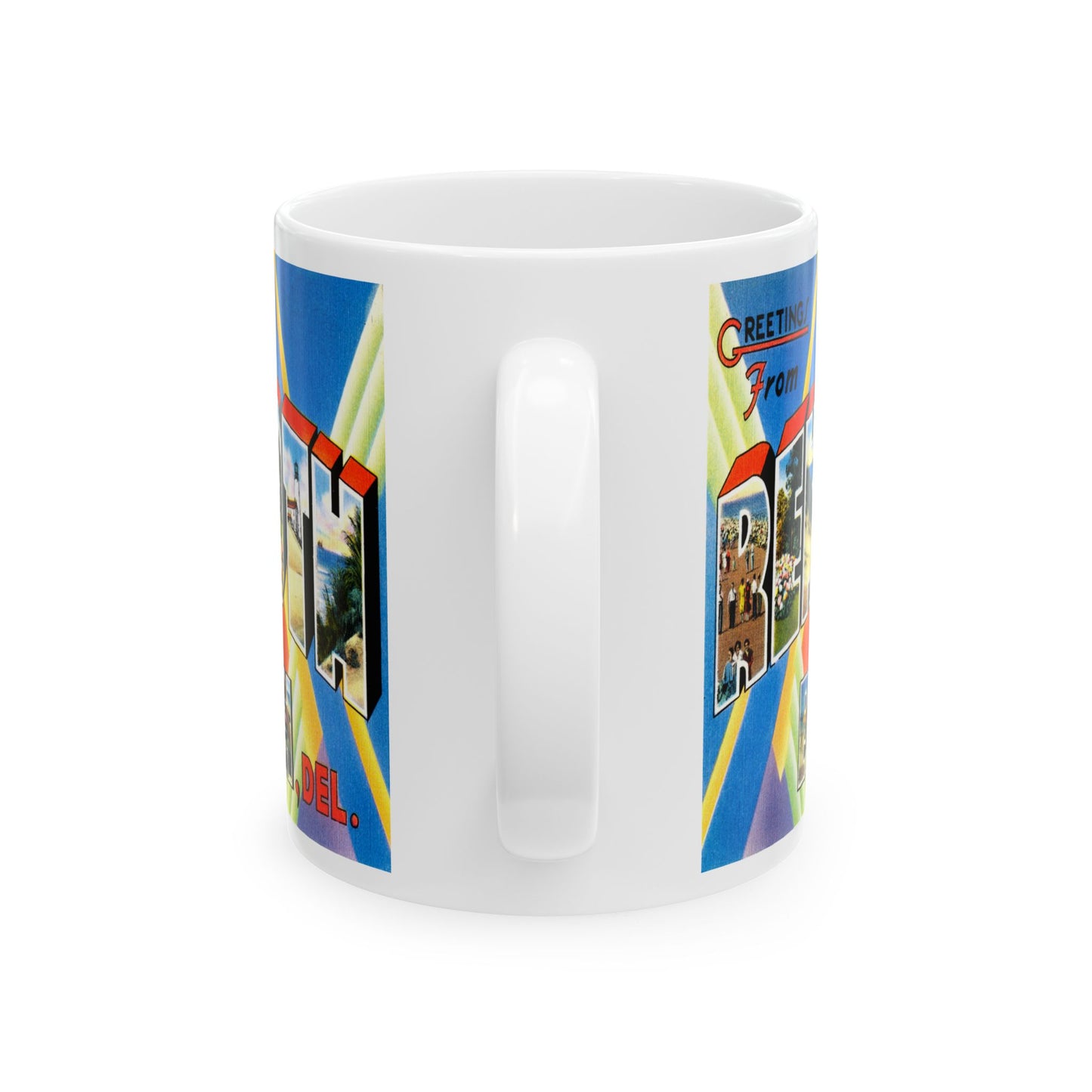 Memebly Vintage Greetings from Rehoboth DE Delaware Coffee Mug