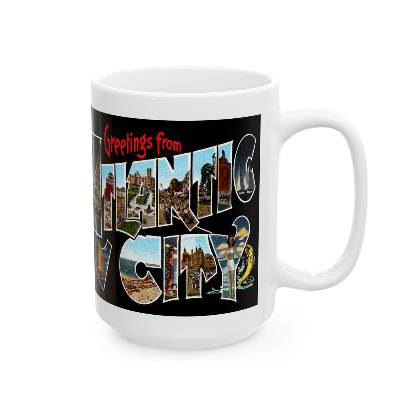 Memebly Retro Greetings from Atlantic City NJ New Jersey Coffee Mug