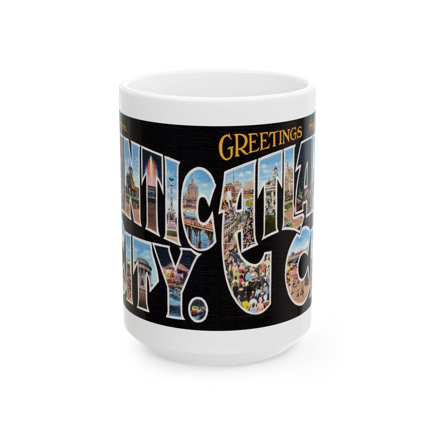 Memebly  Retro Attractions Greetings from Atlantic City NJ New Jersey Coffee Mug