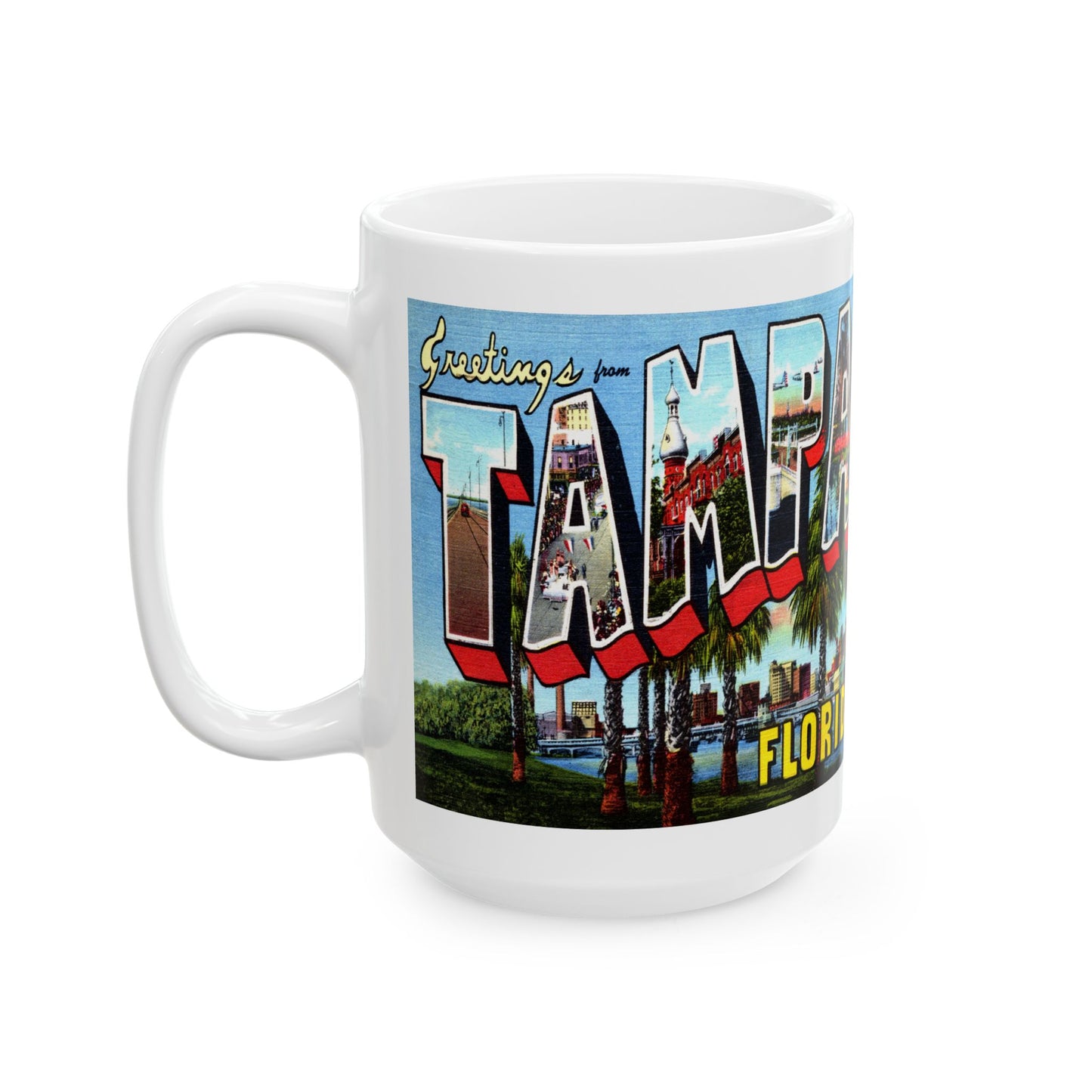 Memebly Scenic Vintage Greetings from Tampa FL Coffee Mug