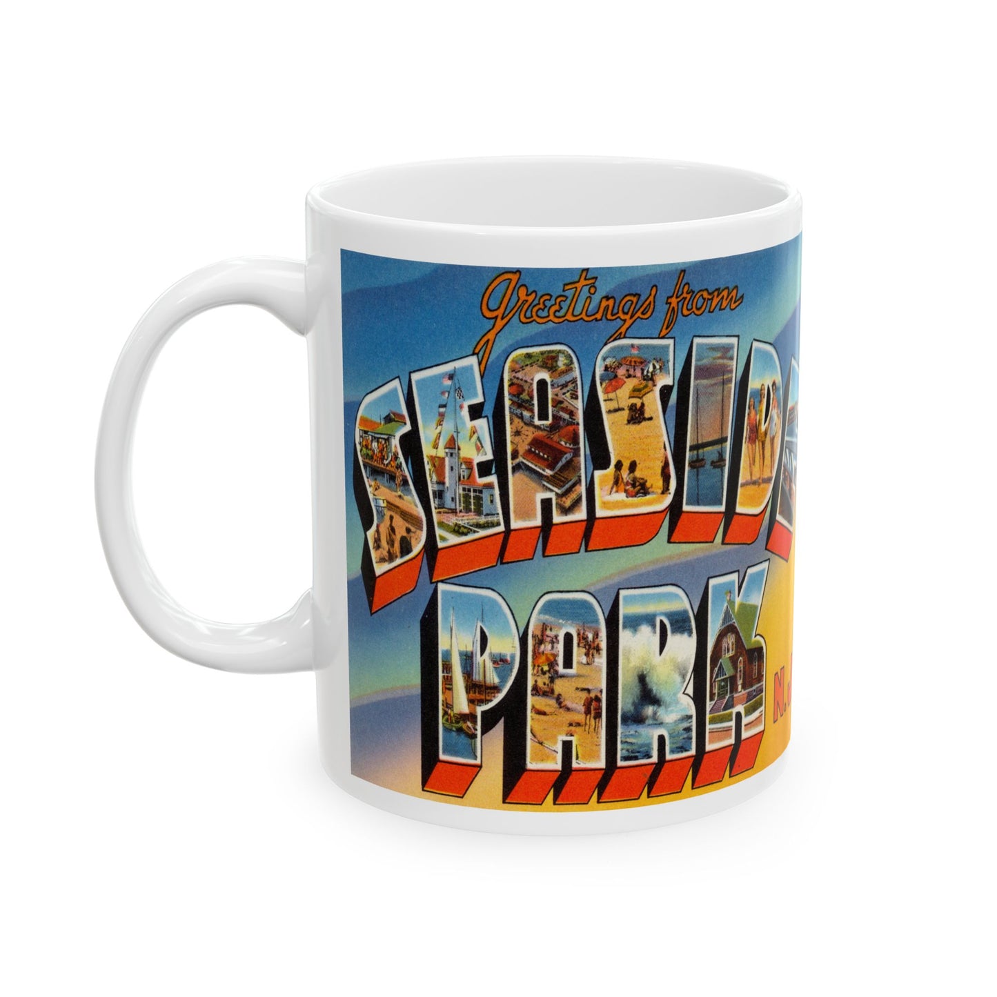 Memebly Vintage Greetings from Seaside Park NJ New Jersey Coffee Mug