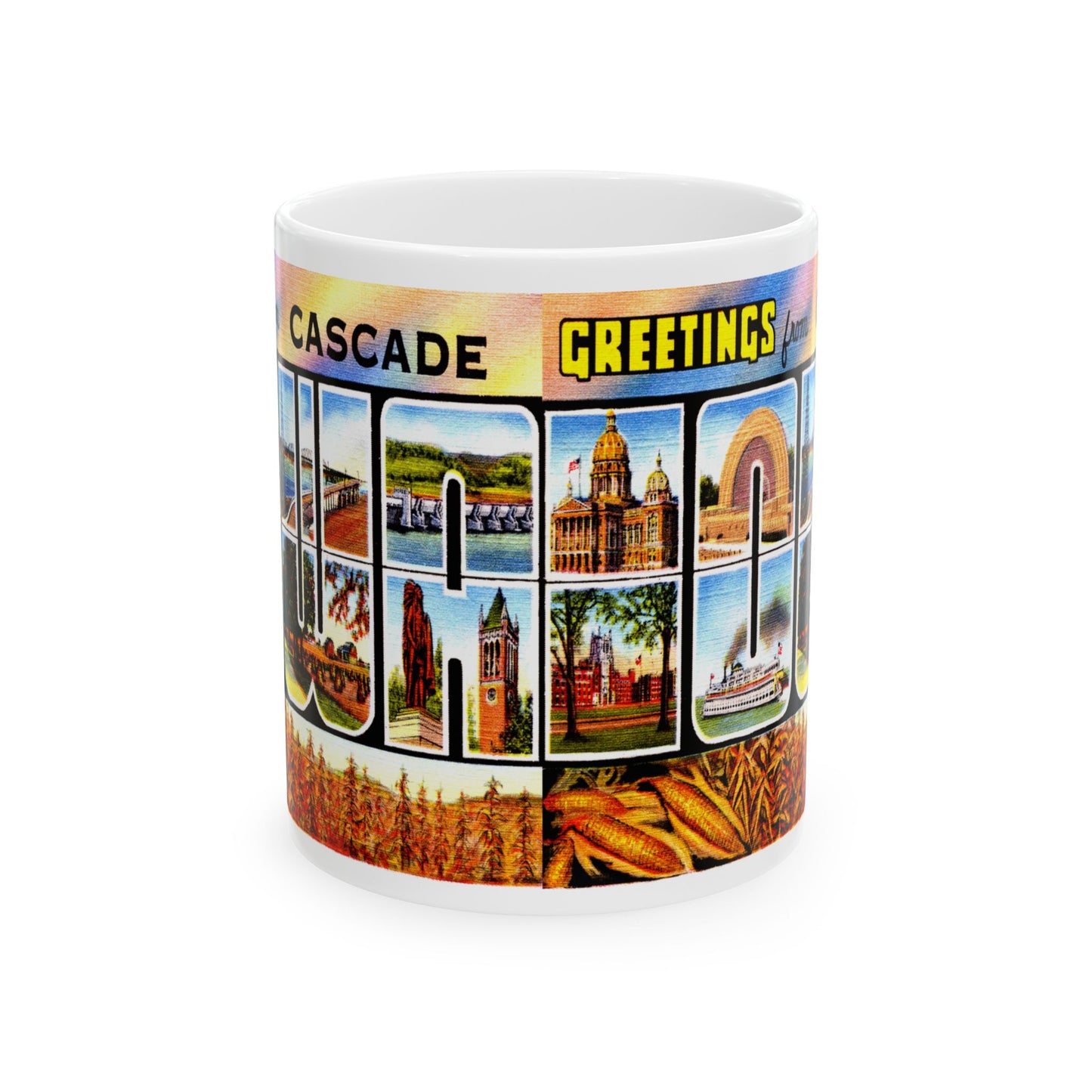 Memebly Vintage Greetings from Cascade IA Coffee Mug