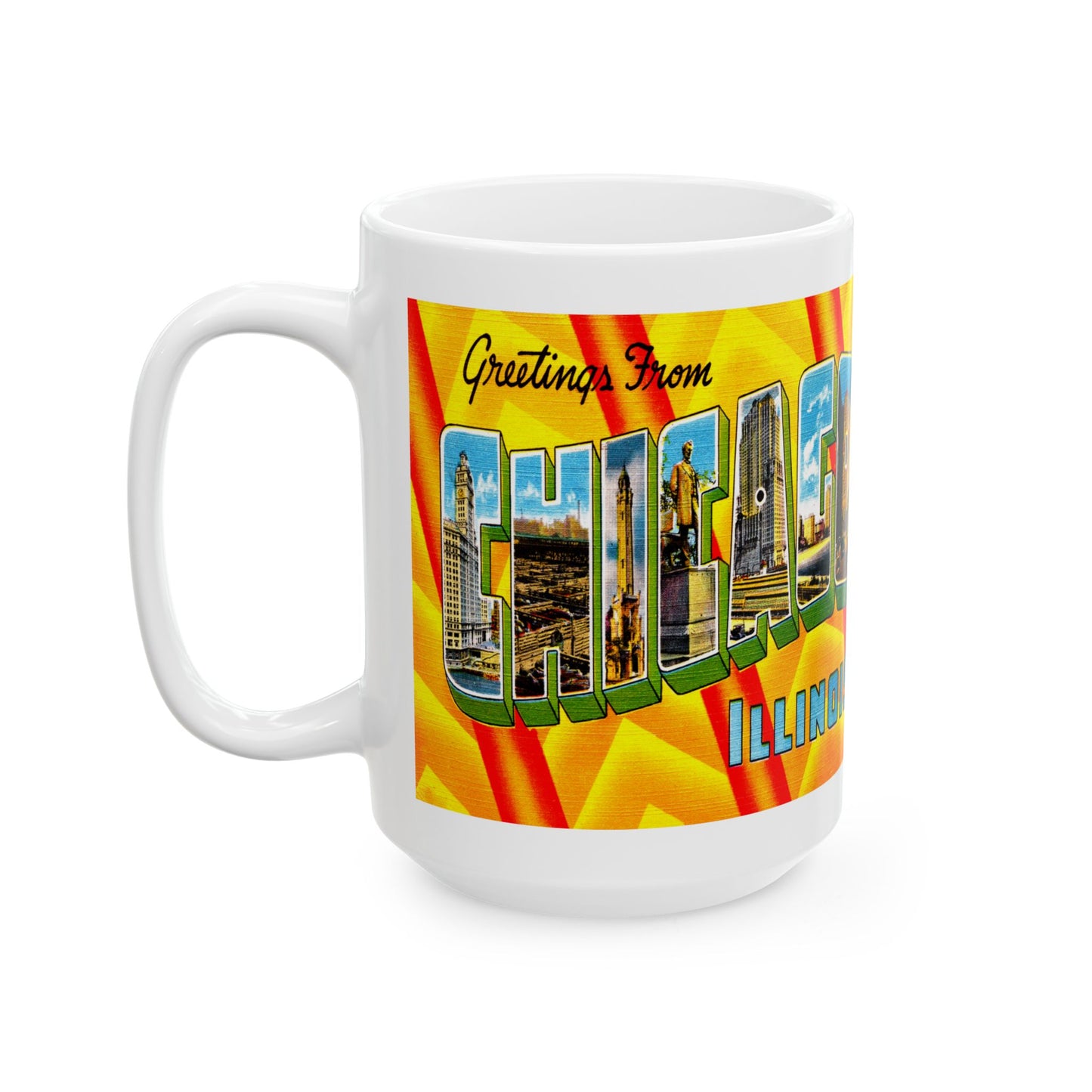 Memebly Retro Greetings from Chicago IL Coffee Mug