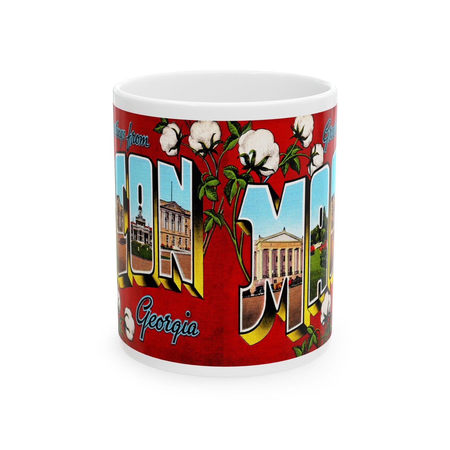 Memebly Flowerful Vintage Greetings from Macon GA Coffee Mug