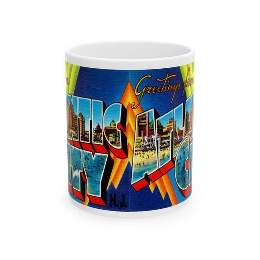 Memebly Vintage Greetings from Atlantic City NJ New Jersey  Coffee Mug - Blue Image