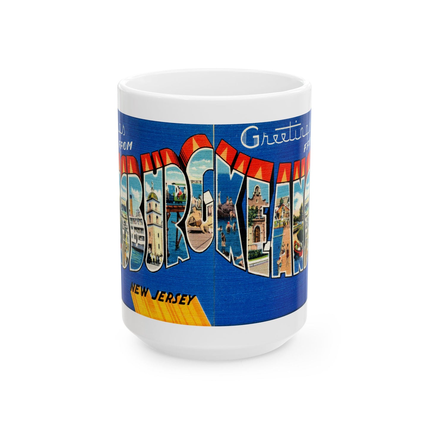 Memebly Vintage Greetings from Keansburg NJ New Jersey Coffee Mug