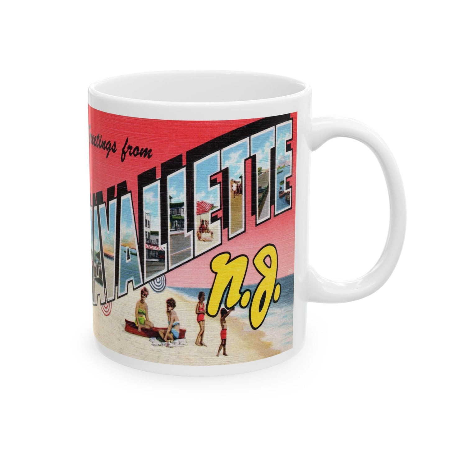 Memebly Vintage Beach Greetings from Lavallette NJ New Jersey Coffee Mug