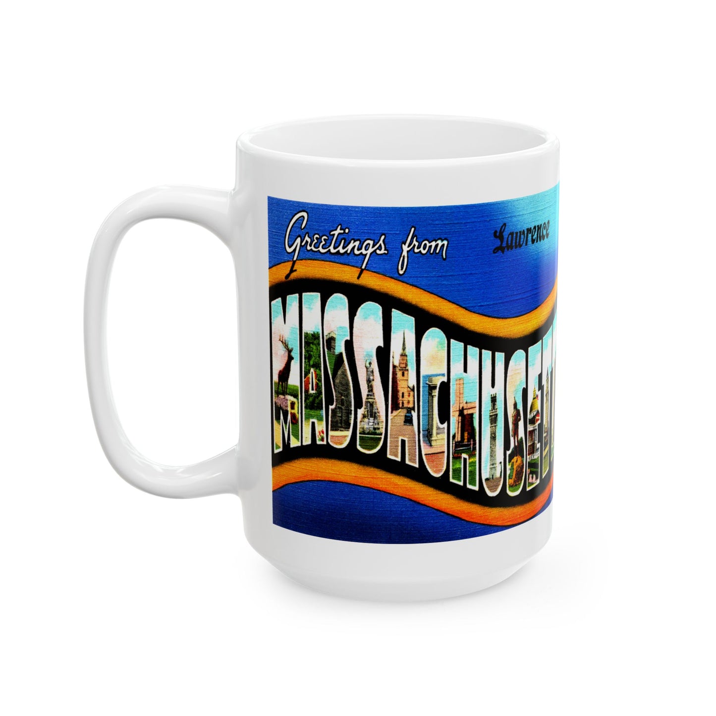 Memebly Vintage Greetings from Lawrence MA Massachusetts Coffee Mug