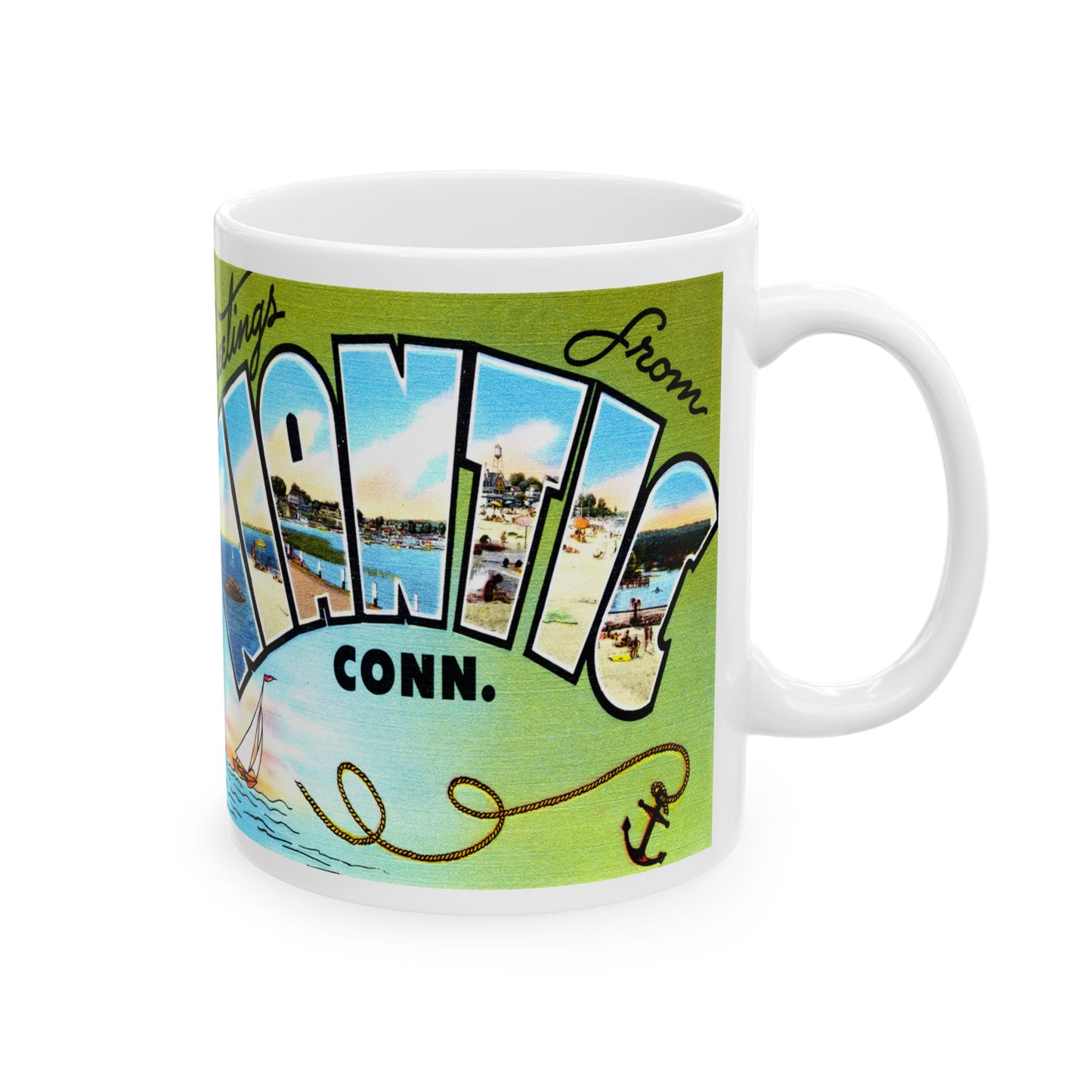 Memebly Vintage Greetings from Niantic CT Connecticut Coffee Mug