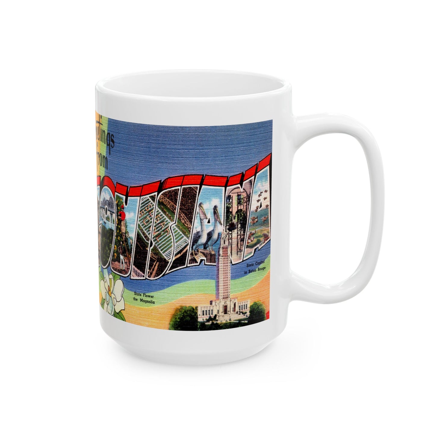 Memebly Retro Greetings from Louisiana LA Coffee Mug