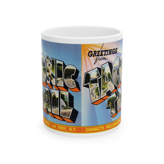 Memebly Vintage Greetings from the Taconic Trail MA Massachusetts Coffee Mug