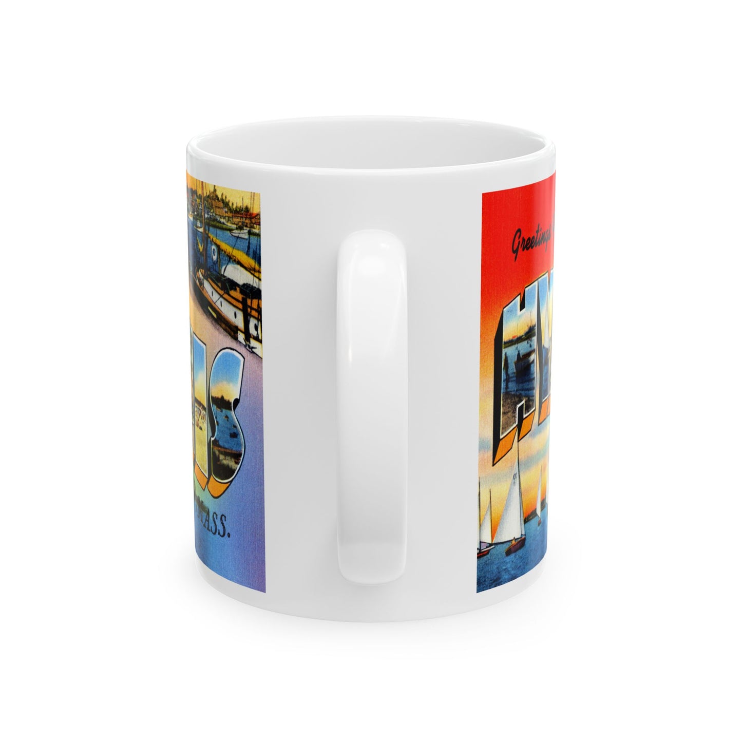 Memebly Vintage Greetings from Hyannis Cape Cod MA Massachusetts Coffee Mug