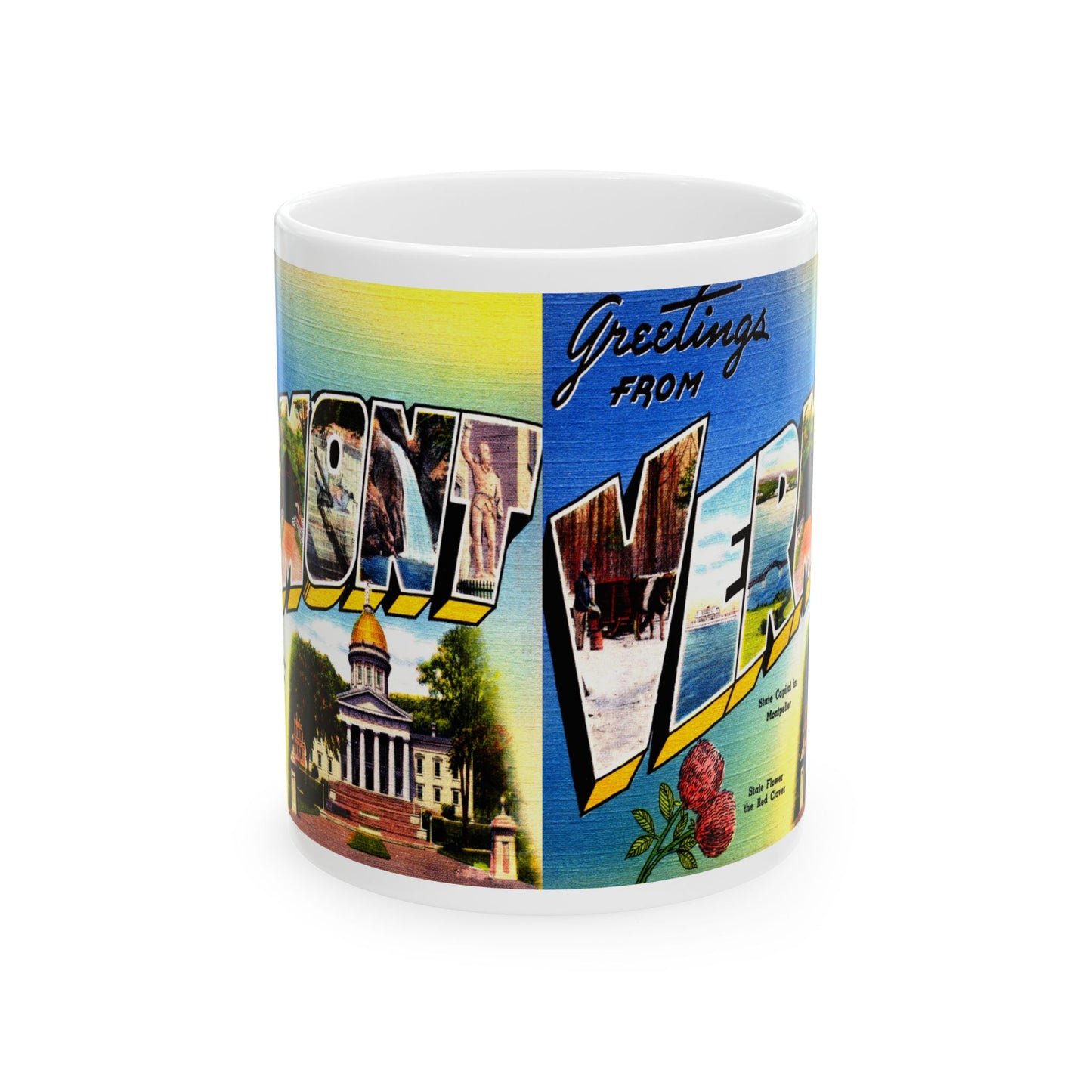 Memebly Vintage Greetings from Vermont VT Coffee Mug