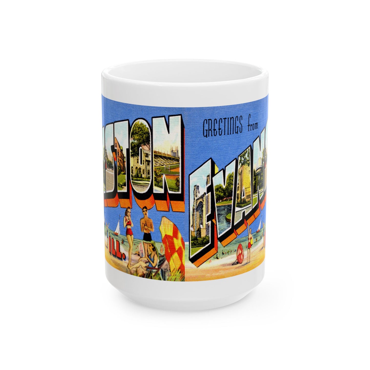 Memebly Vintage Greetings from Evanston IL Coffee Mug