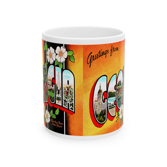 Memebly Flowerful Vintage Greetings from Georgia GA Coffee Mug