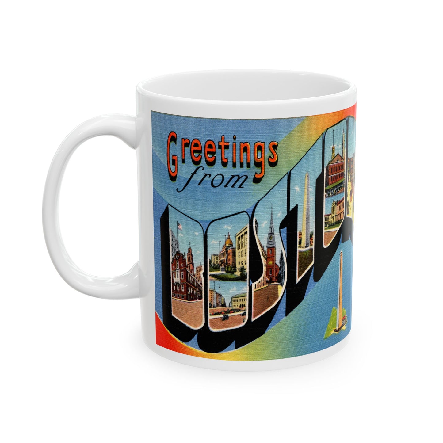 Memebly Scenic Vintage Greetings from Boston MA Massachusetts Coffee Mug