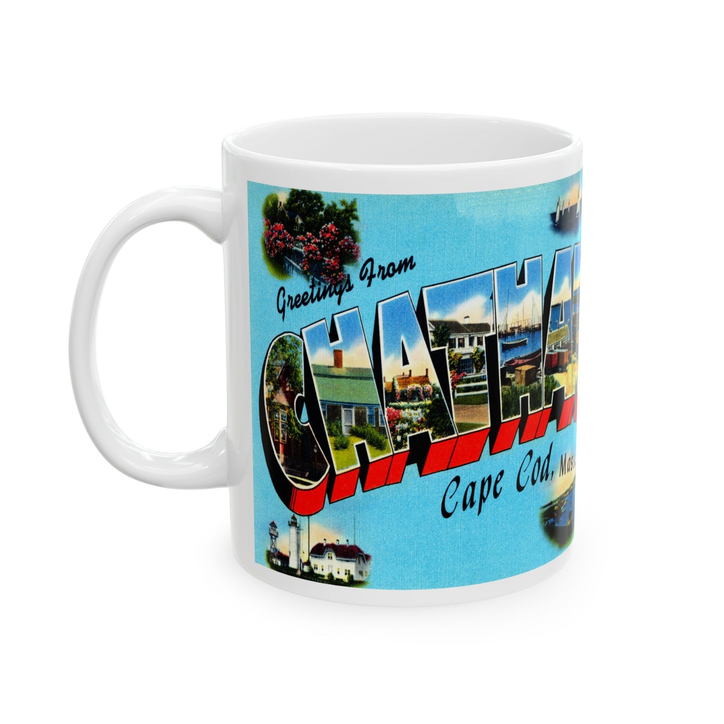 Memebly Vintage Greetings from Chatham Cape Cod MA Massachusetts Coffee Mug