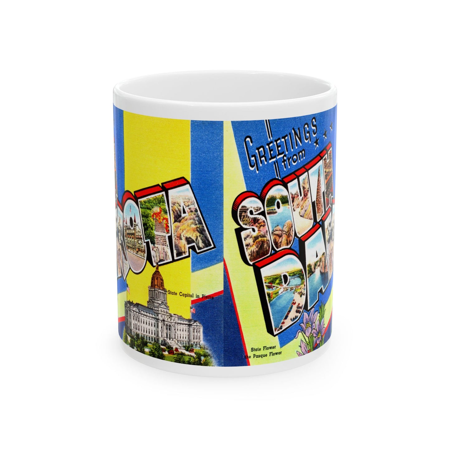 Memebly Vintage Retro Greetings from South Dakota SD Coffee Mug