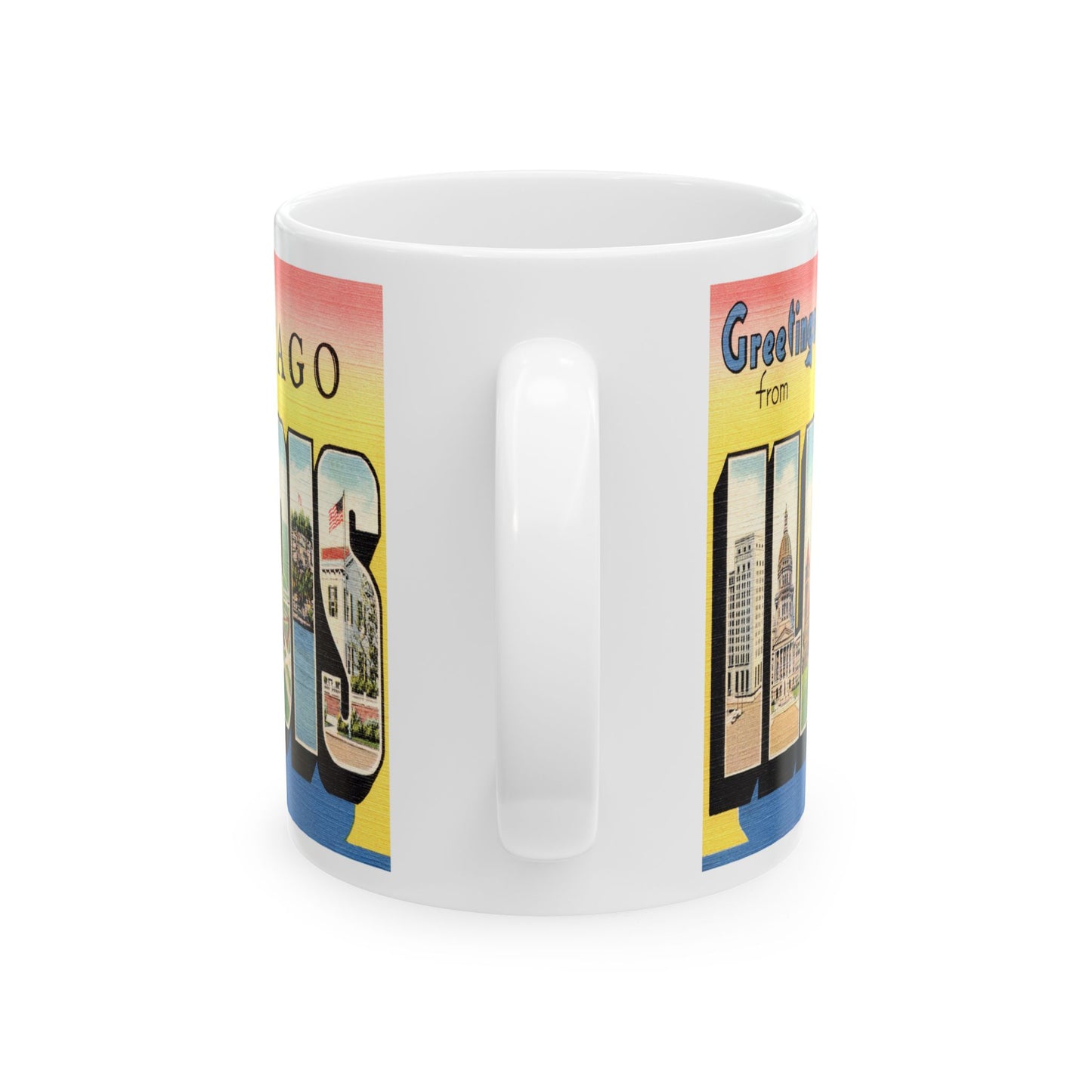 Memebly Colorful Retro Greetings from Chicago IL Coffee Mug