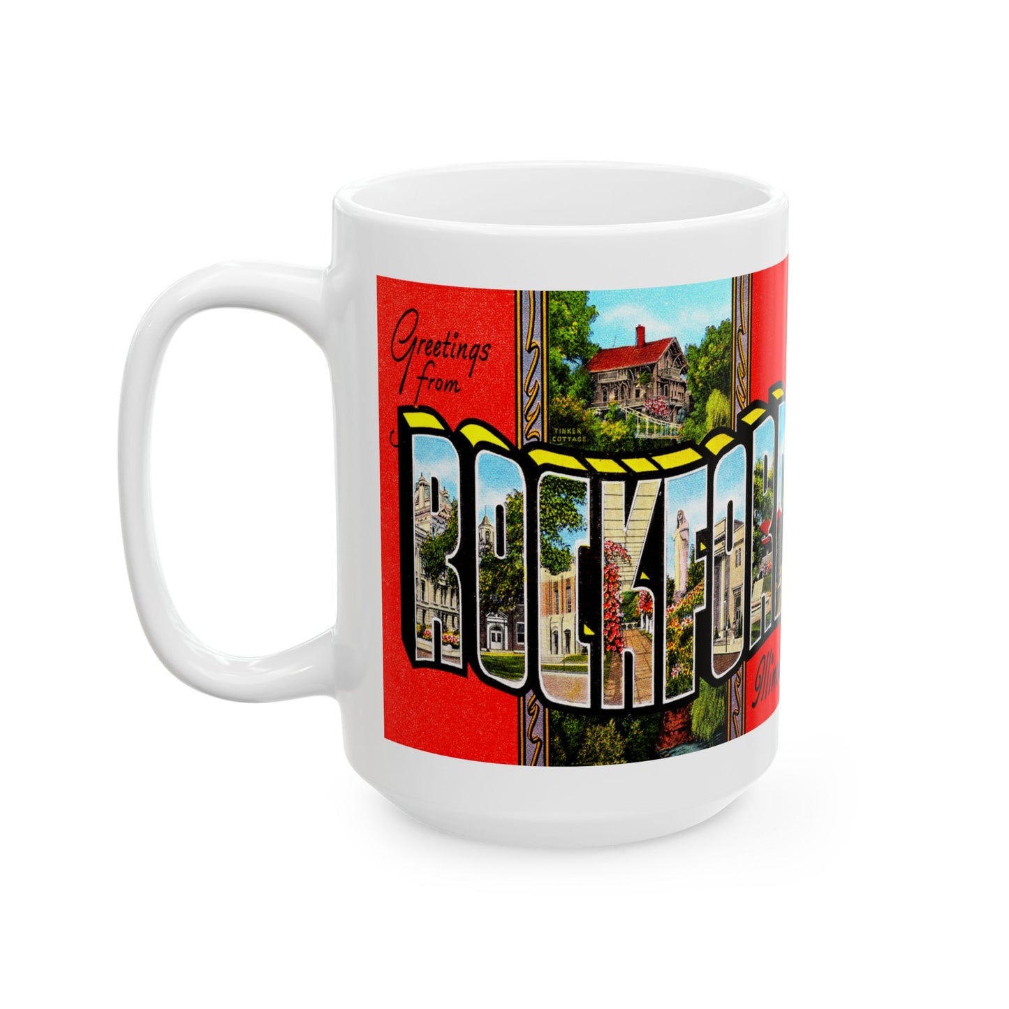 Memebly Retro Greetings from Rockford IL Coffee Mug