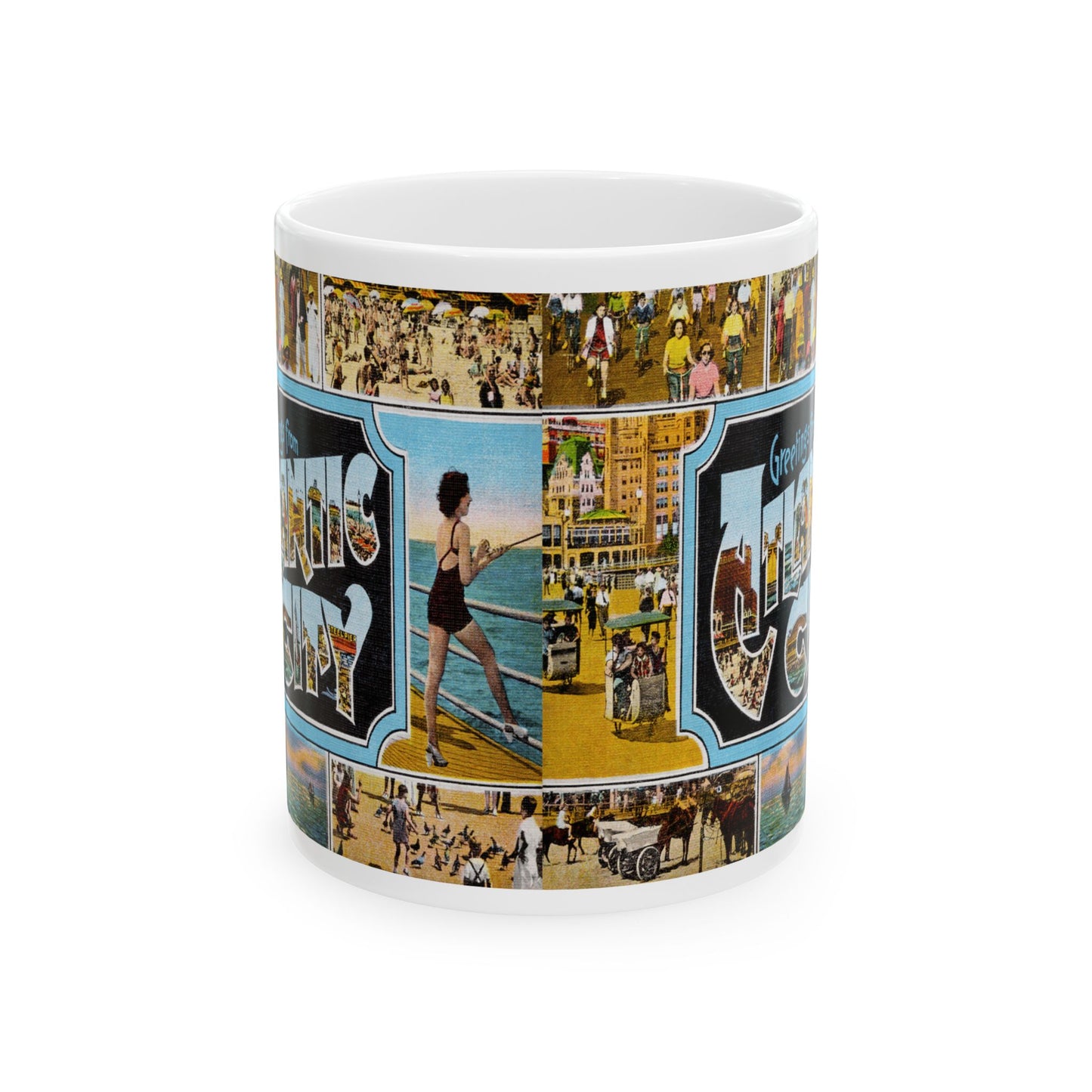 Memebly Scenic Vintage Greetings from Atlantic City NJ New Jersey Coffee Mug