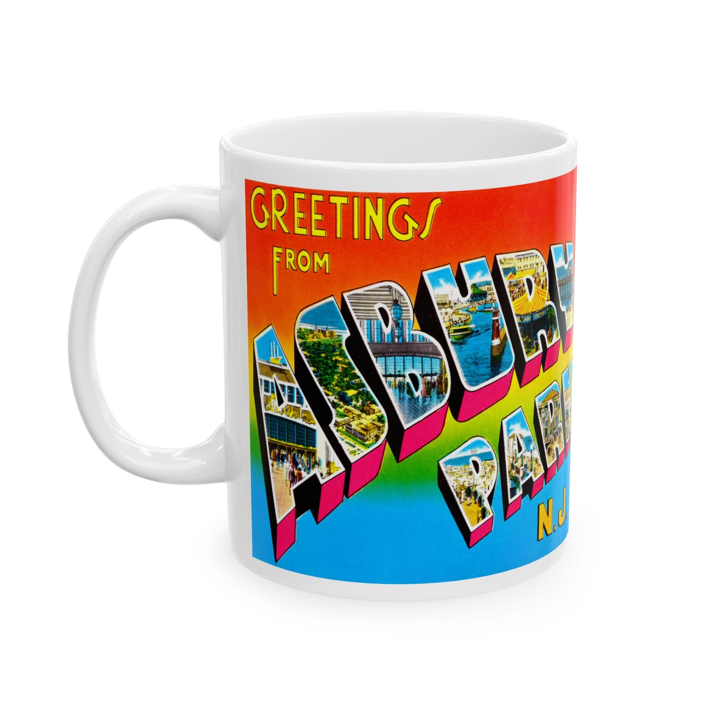 Memebly Vintage Greetings from Asbury Park NJ New Jersey Coffee Mug