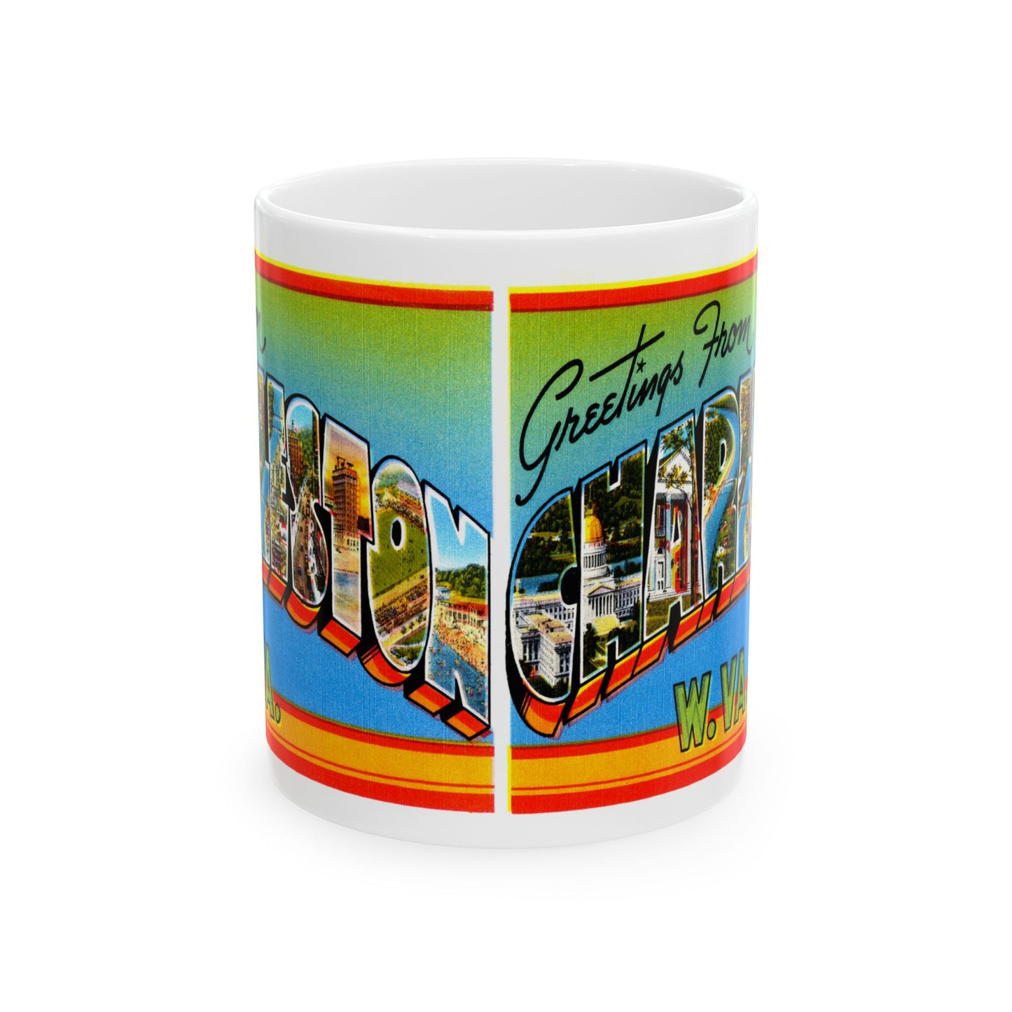 Memebly Vintage Greetings from Charleston WV West Virginia Coffee Mug