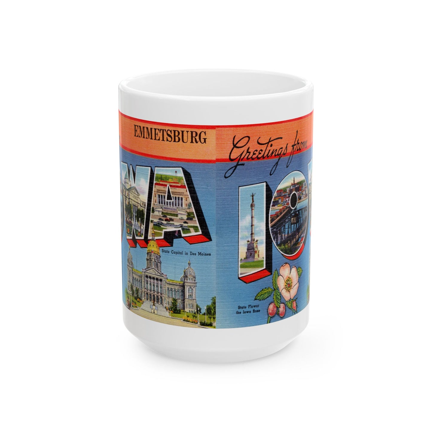 Memebly Vintage Greetings from Emmetsburg IA Coffee Mug