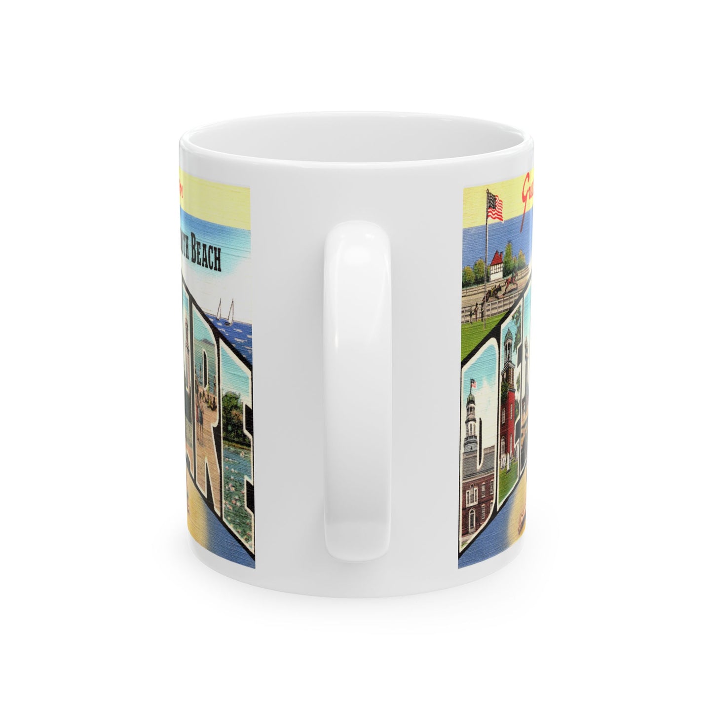 Memebly Vintage Scenic Greetings Rehoboth Beach DE Delaware Coffee Mug