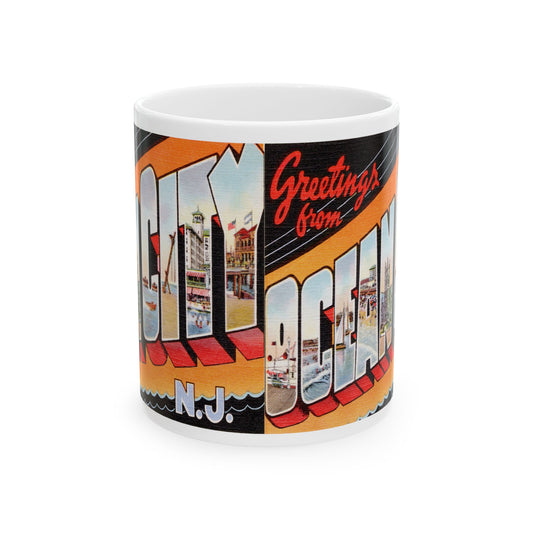 Memebly Vintage Greetings from Ocean City NJ New Jersey Coffee Mug