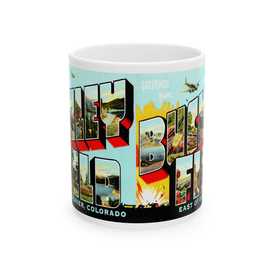 Memebly Vintage Greetings from Buckley Field Denver Colorado Coffee Mug