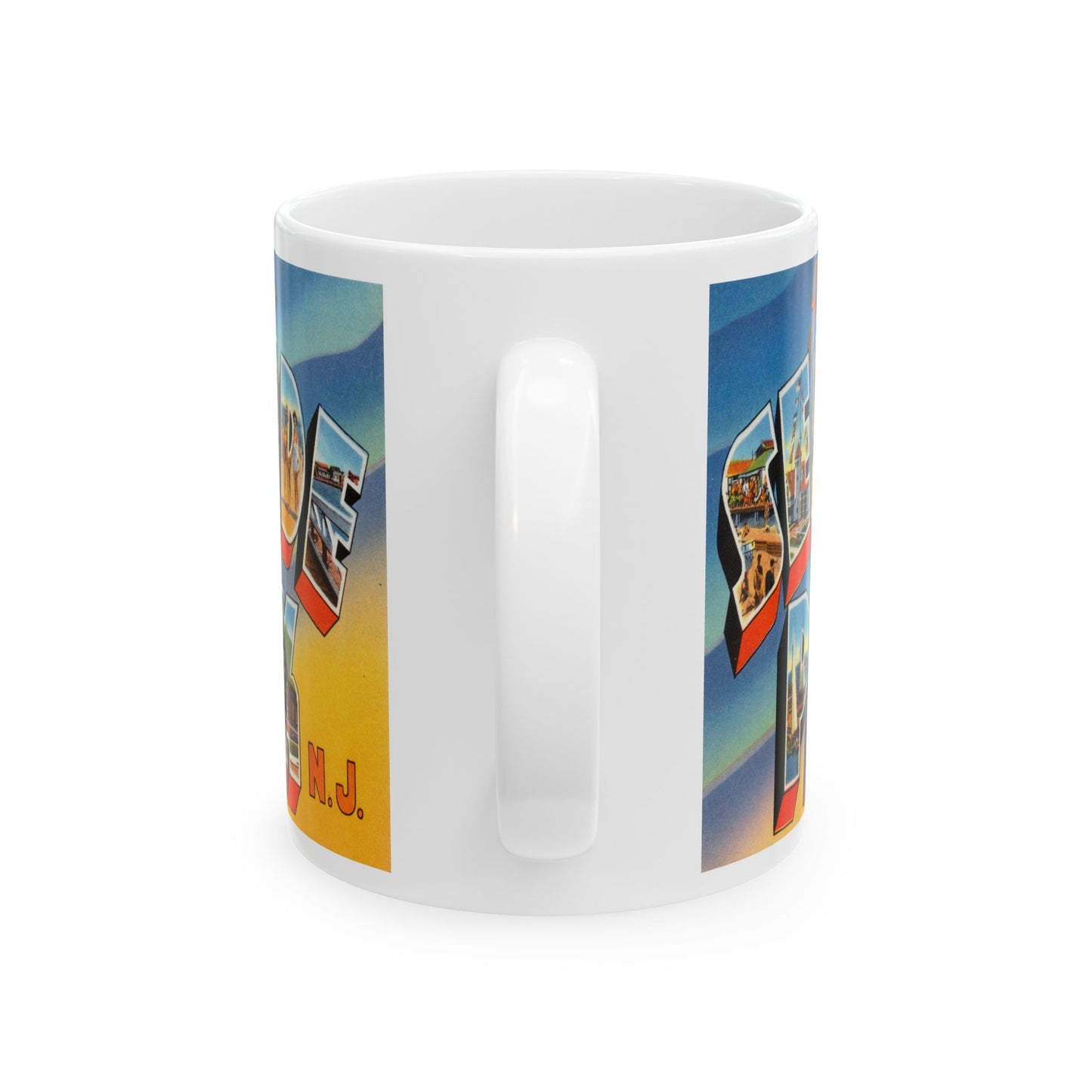 Memebly Vintage Greetings from Seaside Park NJ New Jersey Coffee Mug