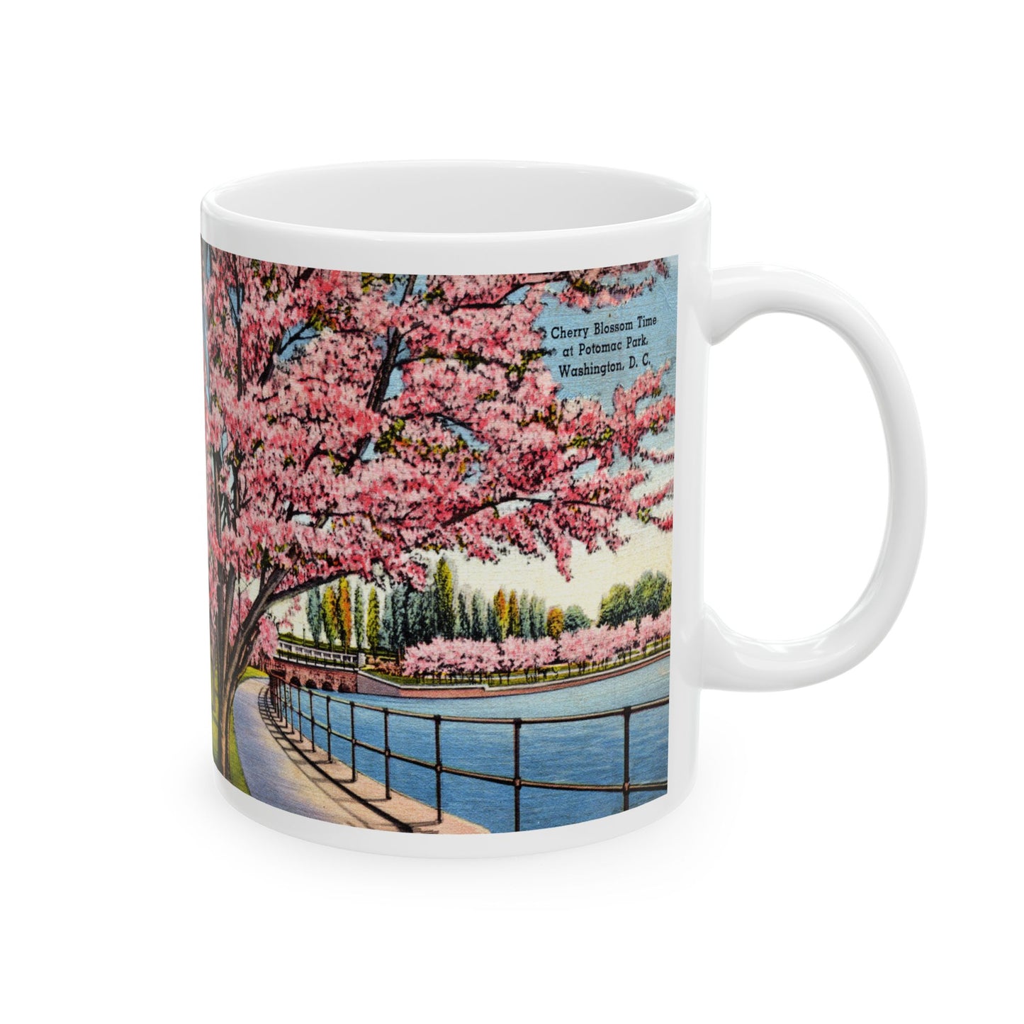 Memebly Vintage Cherry Blossom Time Washington DC Coffee Mug