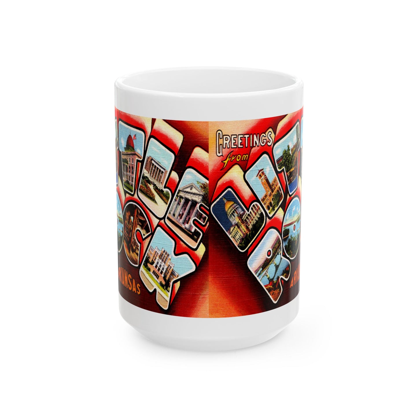 Memebly Colorful Greetings from Little Rock AR Coffee Mug