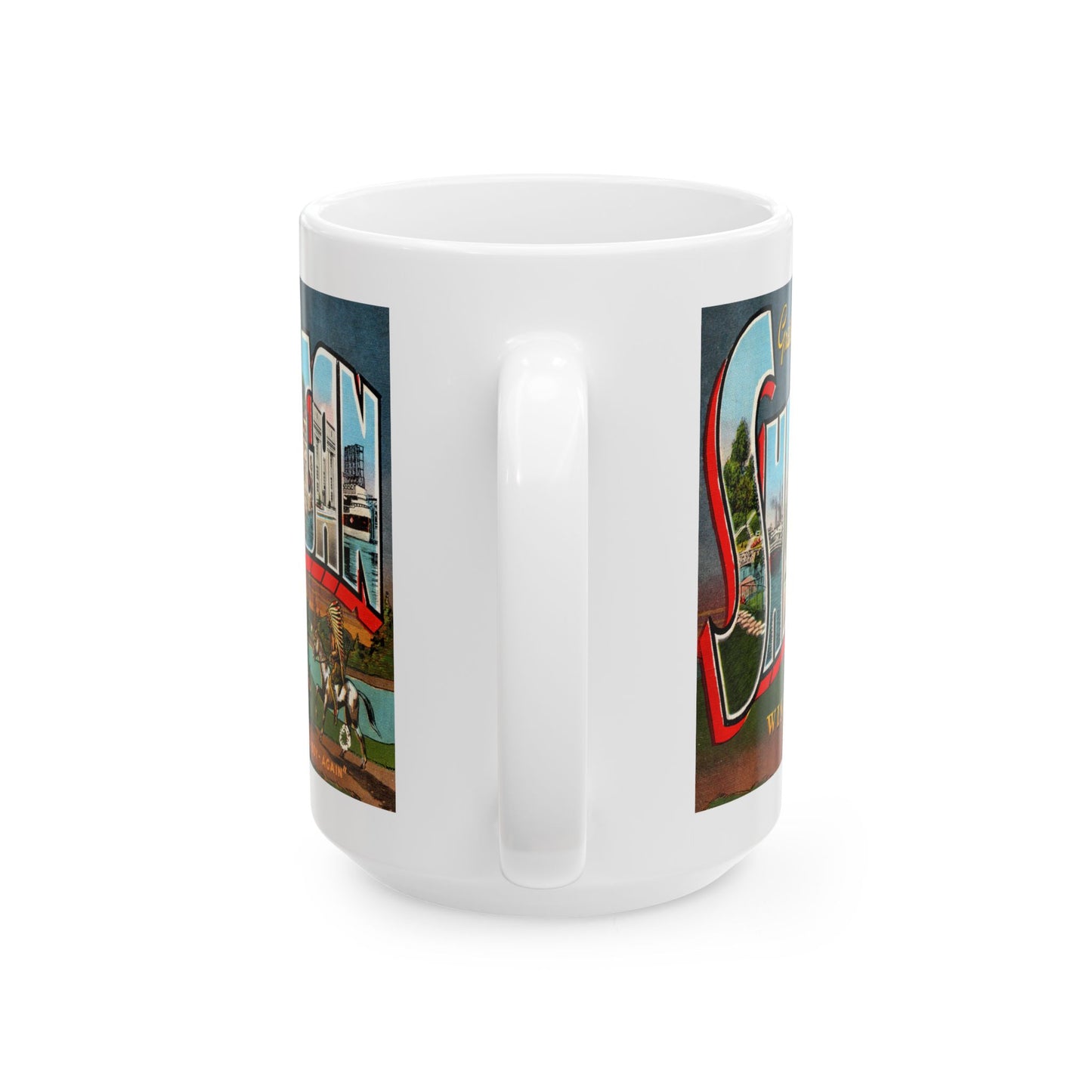 Memebly Vintage Greetings from Sheboygan WY Wyoming Coffee Mug