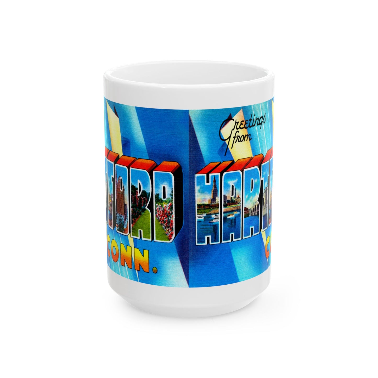 Memebly Retro Greetings from Hartford CT Connecticut Coffee Mug