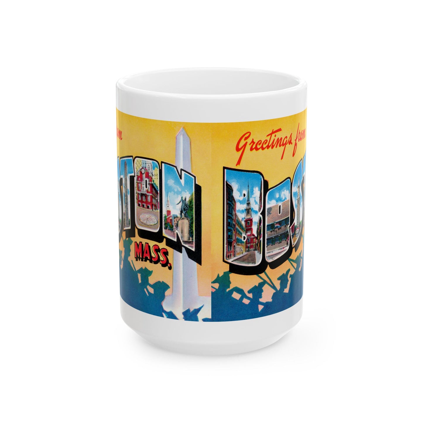 Memebly Retro 1950s Greetings from Boston MA Massachusetts Coffee Mug