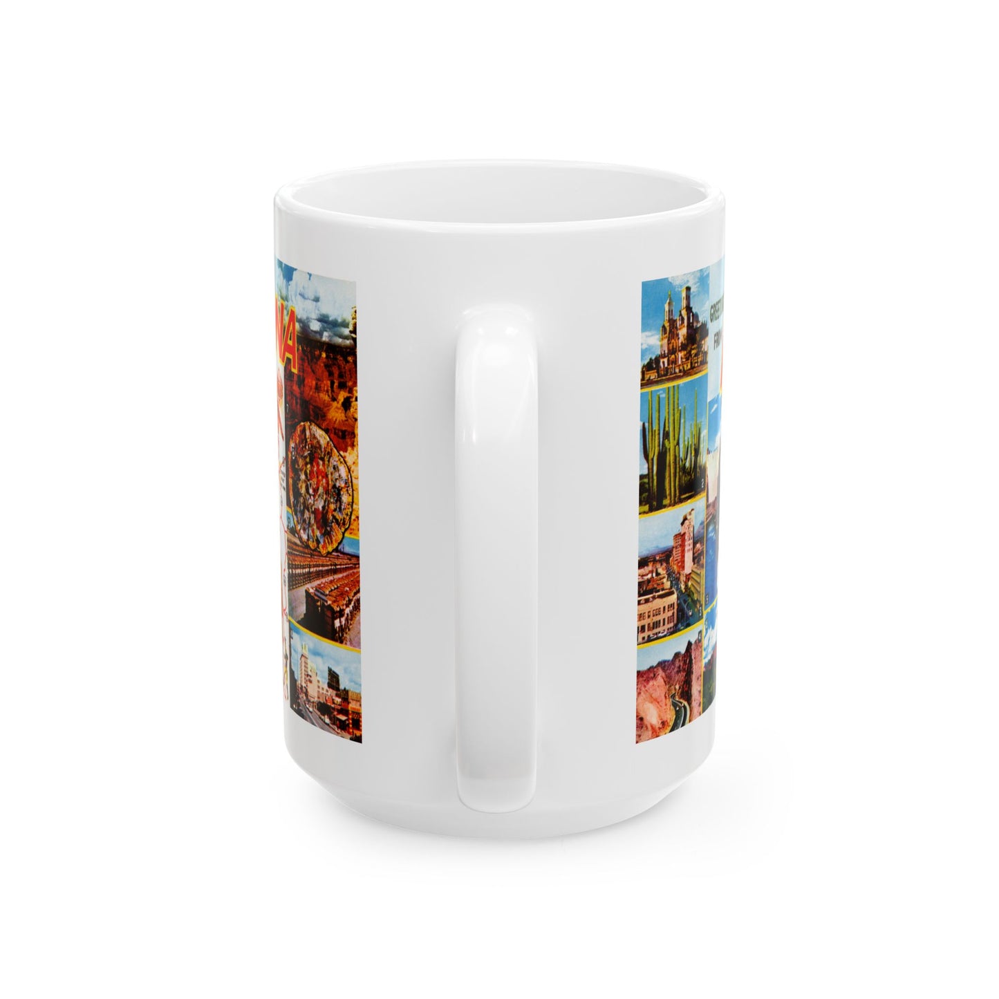 Memebly Vintage Scenic View AZ Arizona Map Coffee Mug